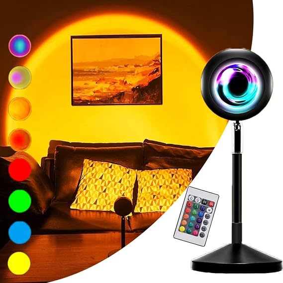 Coverzone Controlled Sunset Projector RGB 16 Colors UFO Projection USB Desk Lamp [Energy Class A+]