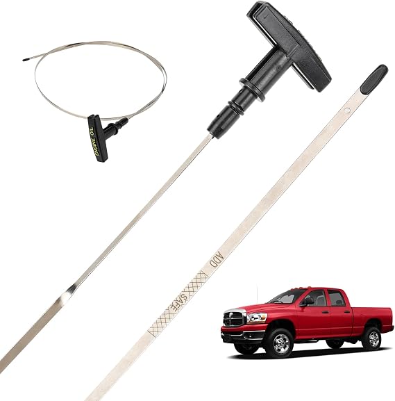 3mirrors Engines Oil Dipstick Compatible with 2003-2006 Dodge Ram 2500 3500 5.9L Cummins Diesel 6 Cylinder Engine OHV Turbocharged Stainless Steel Level Indicator 5086843AB