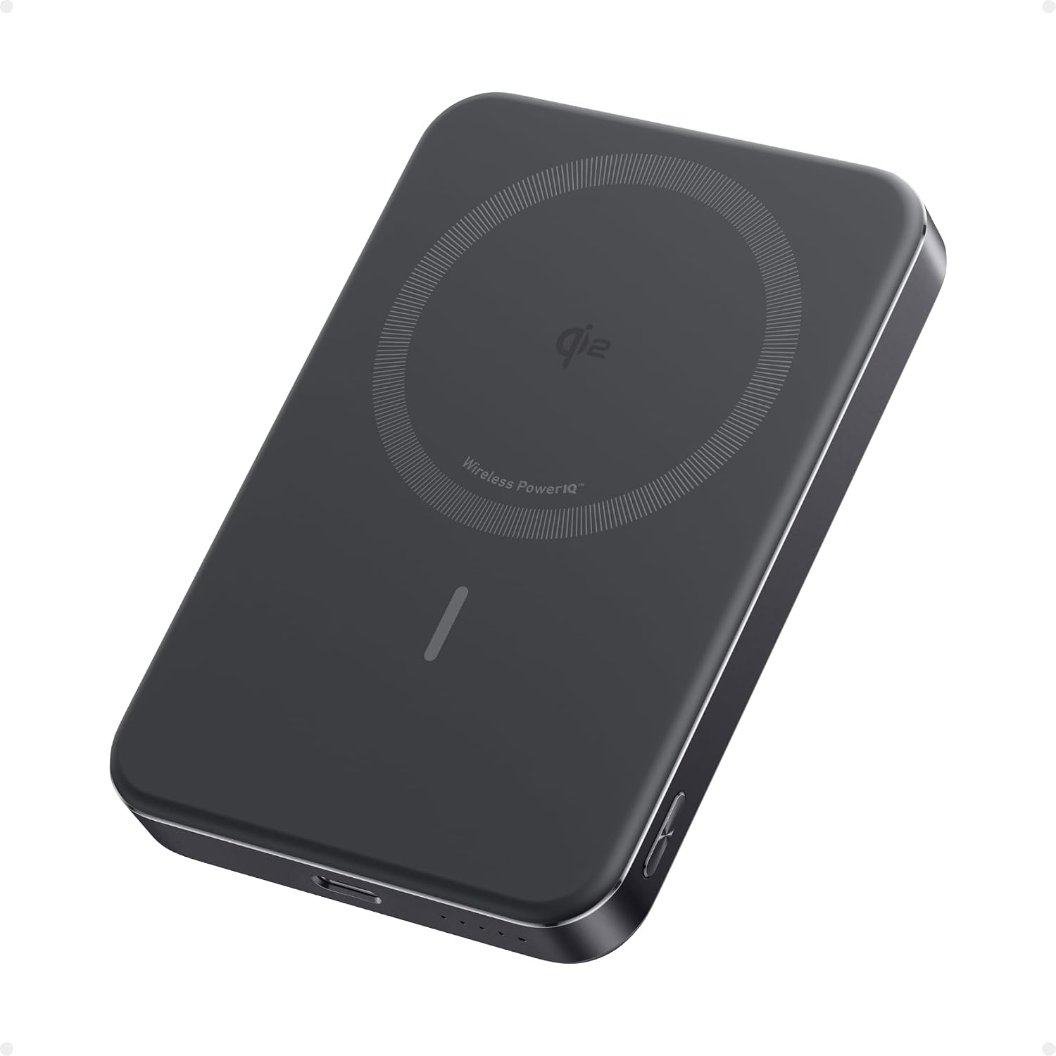 Anker MagGo Power Bank Ultra Slim 10000mAh Magnetic Battery Pack Qi2 Certified Portable 15W Ultra Fast MagSafe Compatible Charger Ergonomic Design Only for iPhone 17161514