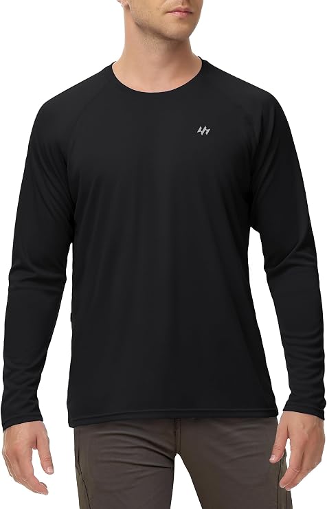 Rash Guard for Men Swim Shirt with Pocket Quick Dry UPF 50+ Long Sleeve Fishing Shirt for Men UV Sun Protection Beach Shirts