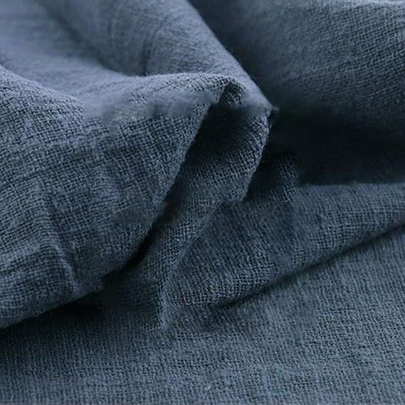 Linen Cotton Fabric,130 x 100 cm Organic Material Pure Natural Flax Cambric Eco DIY Clothes Fabric Soft Cotton Linen Curtain Cloth Handmade