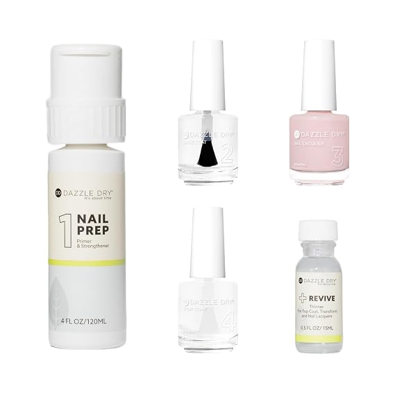 Dazzle Dry Full System Kit - Mind Your Mani - A pale, barely there nude with pink undertones. Sheer cream. (5 Piece Kit)