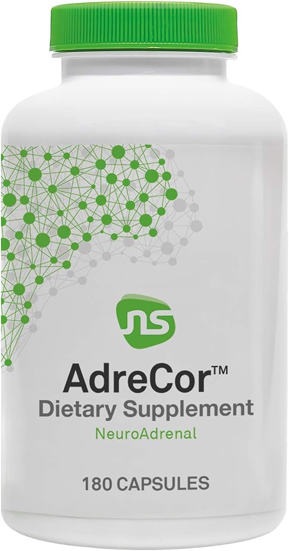 Neuroscience AdreCor Adrenal Support Supplement, 180 ct | Promotes Cortisol Detox, Stress Fatigue & Energy, Rhodiola, L-Tyrosine, B Vitamins & Magnesium, Women & Men