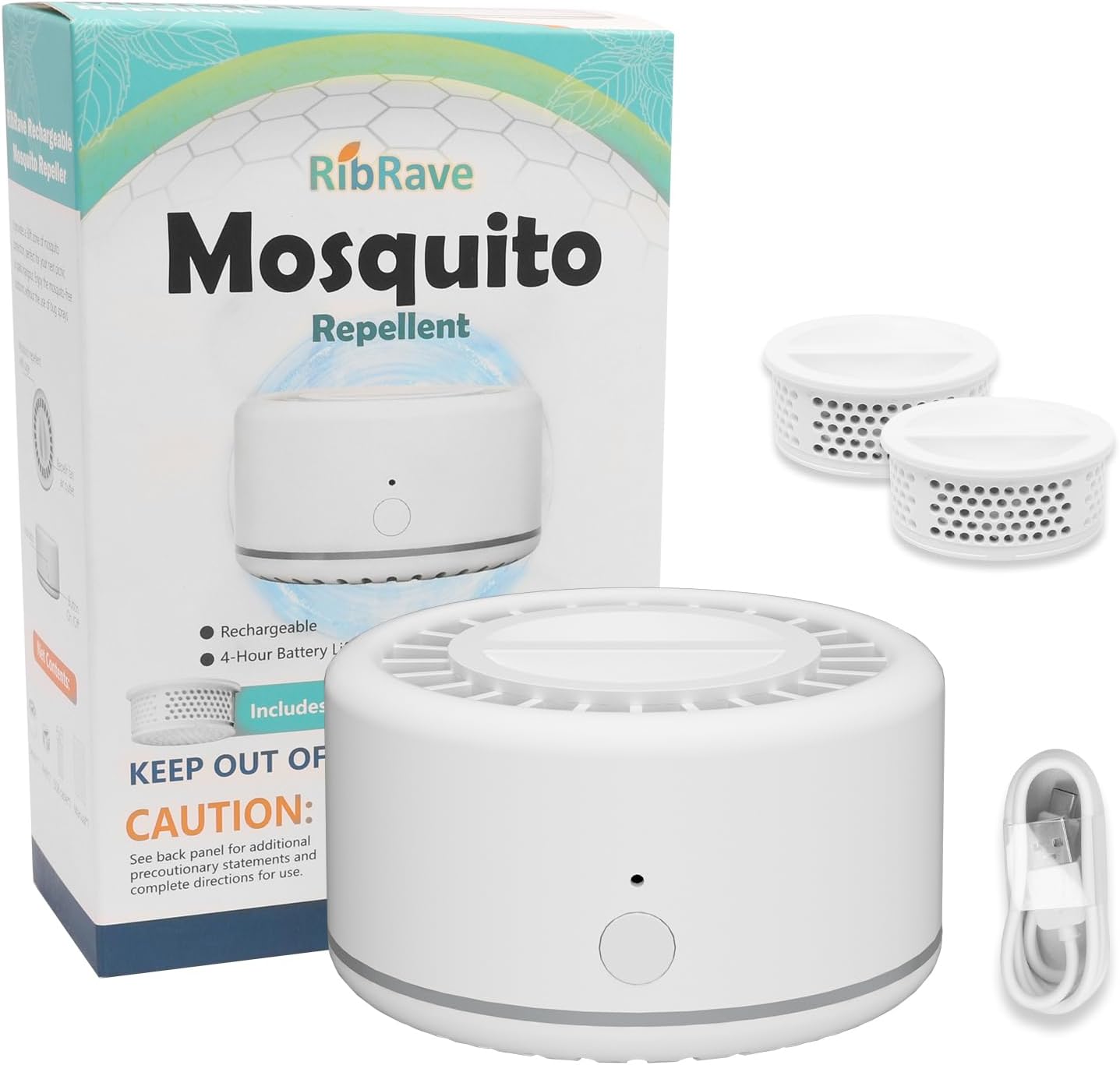 Mosquito Repellent Outdoor Patio Indoor Rechargeable Mosquito Repeller Plant-Based Ingredients DEET-Free Anti Mosquito up to 30ft.2 Refills Included