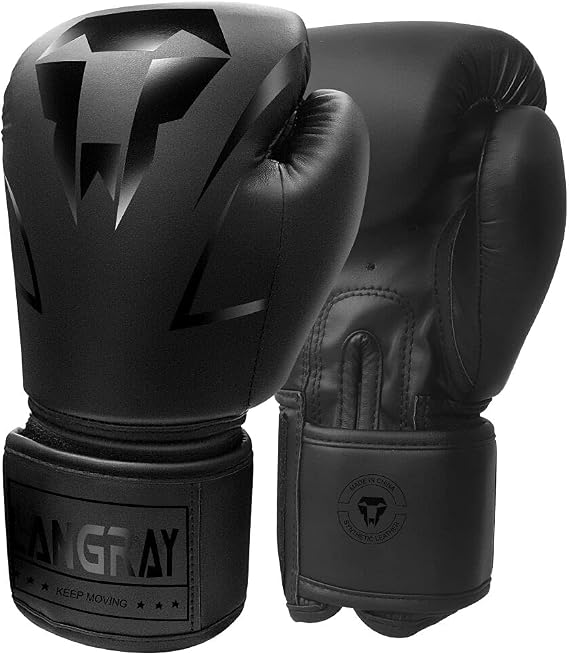 Boxing Training Gloves for Muay Thai, LangRay Leather Boxing Fight Gloves, Kickboxing Punch Bag Gloves, Sparring Heavy Bag Workout MMA Gloves for Men & Women