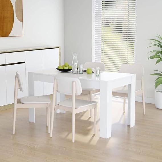 Contemporary Dining Table,Kitchen Table,Multifuntional Desk,Side Table,Bistro Table,Bar Table,Counter Height Table,Table for Kitchen, Bedroom, Living Room,White 55.1"x29.3"x30" Chipboard
