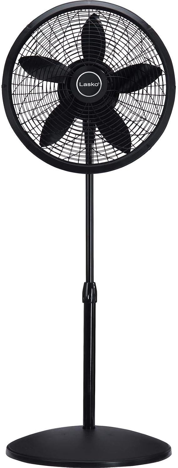 Lasko 18 in. Adjustable Elegance and Performance Pedestal Fan, Black 18"/Black