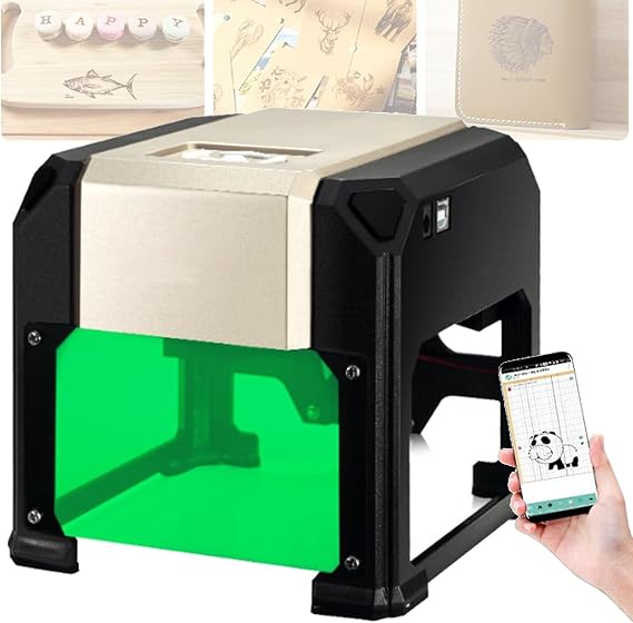 Laser Engraver, Mini Laser Engraving Machine for Beginners, Light Weight & Portable Laser Engraver Cutter Machine, Computer/Mobile Phone APP Control & Smoke Filter