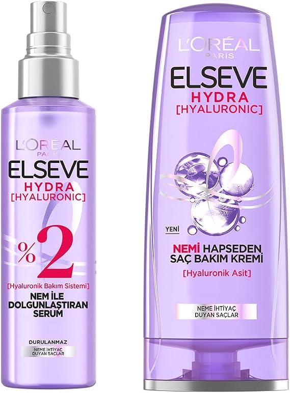 L'Oréal Paris Elseve Hydra [Hyaluronic] Moisture Plumping Serum 150ml & Hydra [hyaluronic] Moisture Trapping Hair Care Cream 175ml Gift