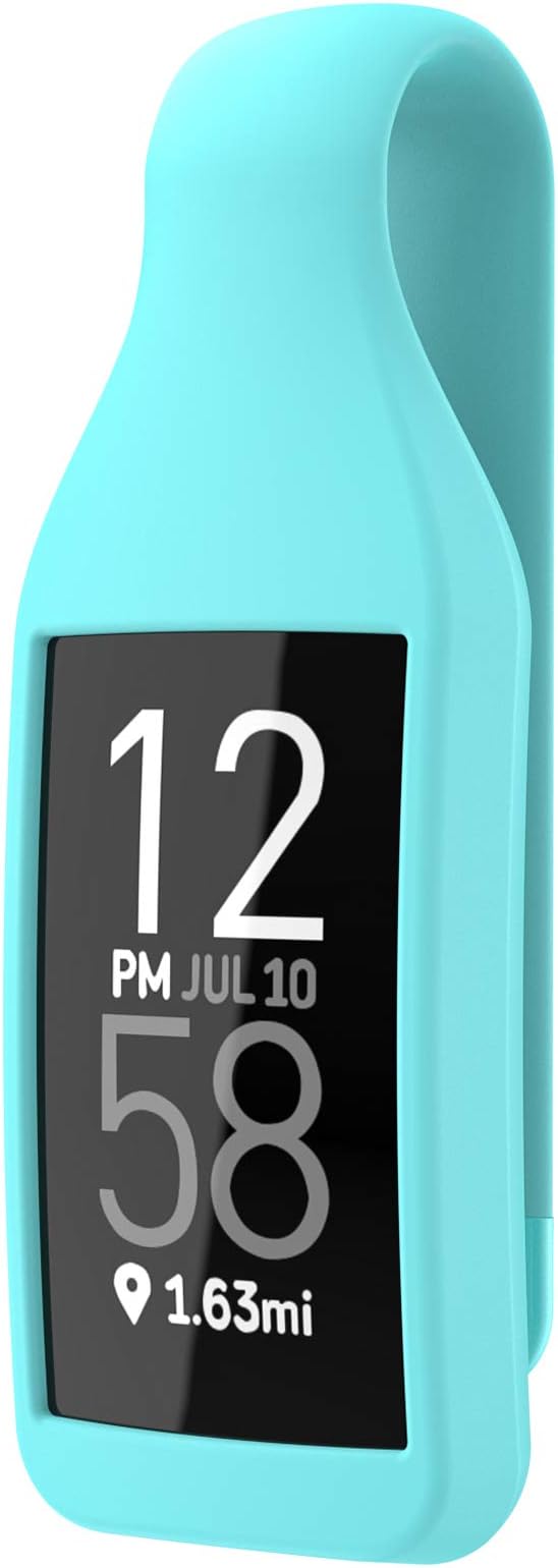 EEweca Clip Holder for Fitbit Charge 3/4 Silicone Case Accessory, Teal