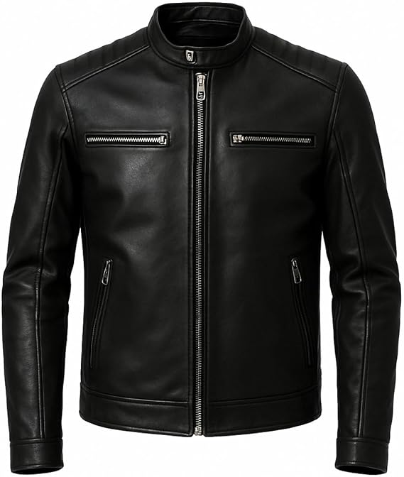 Men Vintage Cafe Racer Style Motorcycle Jcket