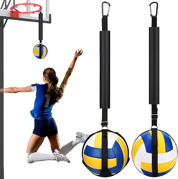 TOBWOLF Volleyball Spike Trainer, Solo Serve Trainer Volleyball Attack Trainer, Volleyball Training Aids Volleyball Spike Training System Improves Serving, Jumping, Arm Swing Mechanics & Spiking Power