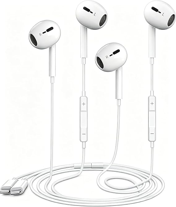 2Pack Light-ning Headphones for iPhone [MFi Certified] Wired In-Ear Earbuds