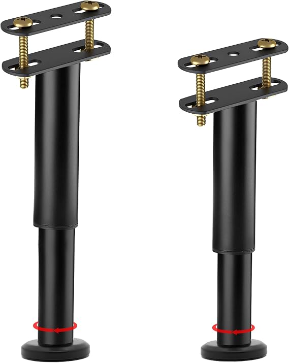 Bed Legs Adjustable,Bed Support Leg,Retractable Heavy Duty Bed Center Frame Slat,Metal Furniture Legs Suitable for Cabinet Sofa Bed Frame Replacement Parts 2Pcs18-30cm(Large Base)