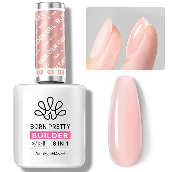 Born Pretty Builder Gel for Nails,8-in-1 Cover Pink Builder Nail Gel
