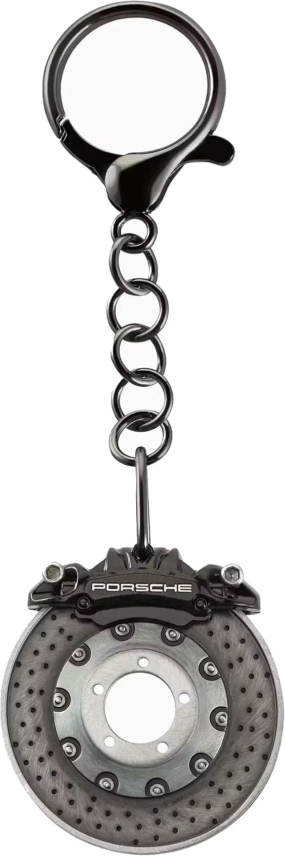 Porsche Black Brake Disc Keychain