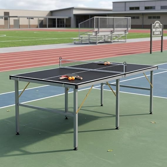 Garvee Portable Ping Pong Table,6X3 ft Professional Indoor/Outdoor Table Tennis Tables Game with Net for Adults/Teens,2 Tennis Paddles and 3 Balls- Quick Assembly