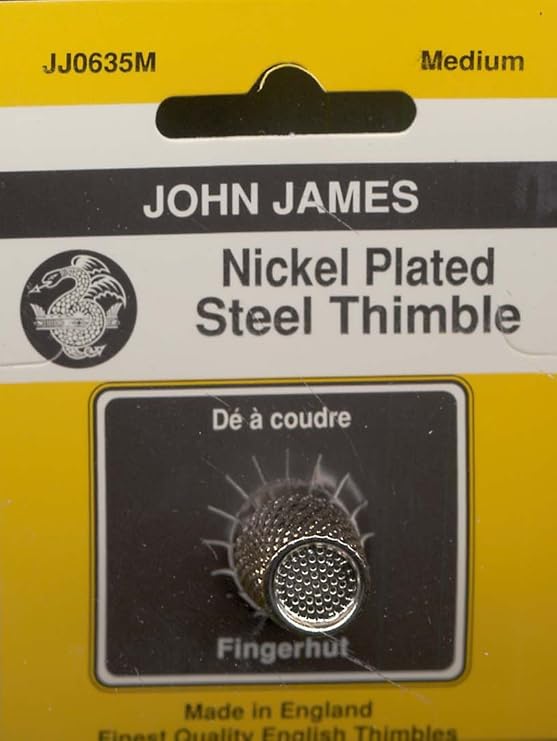 Colonial Needle JJ0635-M Nickel Plated Steel Crimp Top Thimble, Medium