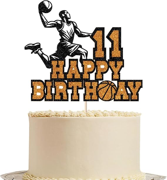 Basketball Themed Happy Birthday Cake Topper-