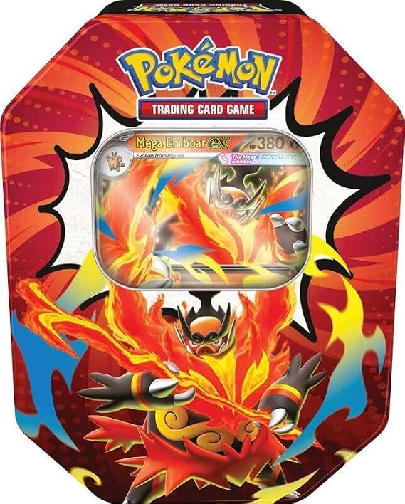 Pokemon TCG: Mega Evolution - Ascended Heroes Tin - Mega Emboar ex (4 Packs, Promo Card)