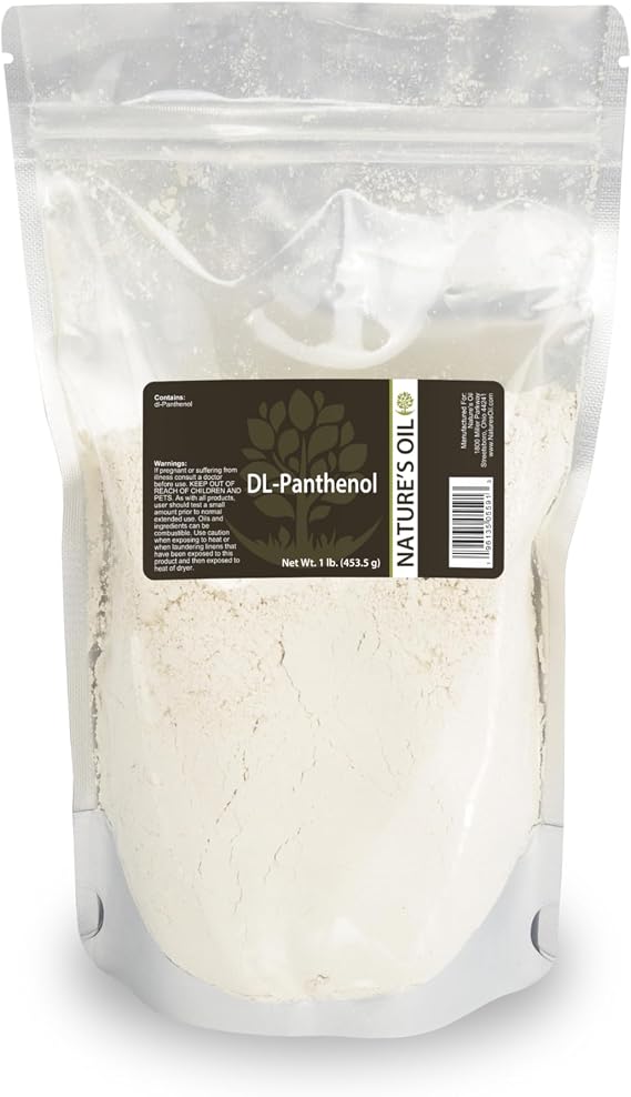 Nature's Oil DL-Panthenol Powder - Cosmetic Grade (Pro-Vitamin B5) for DIY Skin & Hair Care, Lotions, Creams, Shampoos & Conditioners (1 LB)