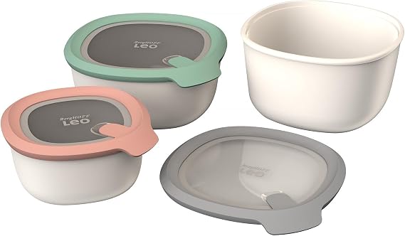 Berghoff Leo Balance 6Pc Lunch Boxes Set, Stackable Microwave safe