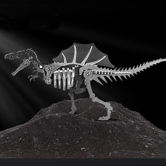 JOMIOD 3D Metal Puzzle Spinosaurus Model Kit, Mechanical Metal Model Kits, 3D Puzzles to Build for Adults Brain Teaser Puzzles Toys, DIY Animal Art Craft Decoration