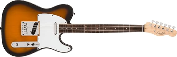 Squier by Fender Debut Collection Telecaster, Laurel Fingerboard, White Pickguard, 2-Color Sunburst with Soft Case