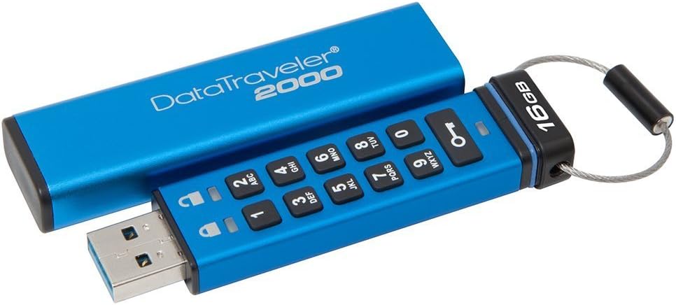 Kingston Digital 16GB DT2000 Keypad USB 3.0 ,256bit AES Hardware Encrypted DT200016GB