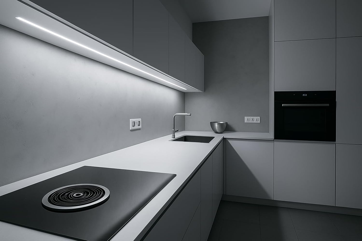 UNIKOM Decorative Kitchen Countertop Led Lighting Fixture - With On-Off Keys 6500K white, 100cm [Energy Class A]