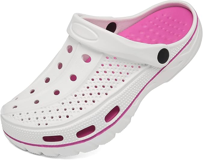 ChayChax Men's and Women's Arch Support Clogs Garden Shoes Slip-on Outdoor Beach Water Sandals with Removable Cushion Footbed