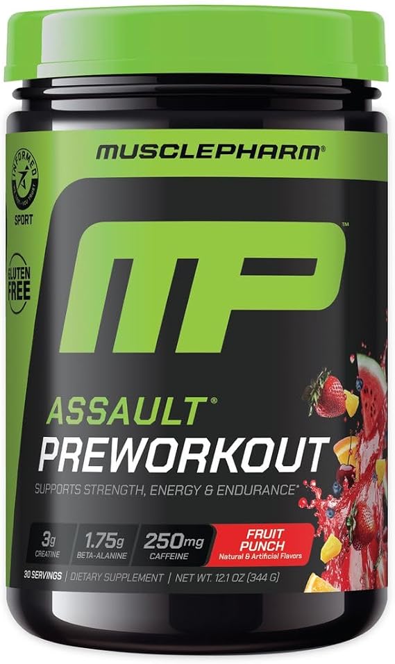 Muscle Pharm Assault PreWorkout Powder | Fruit Punch - 30 Servings