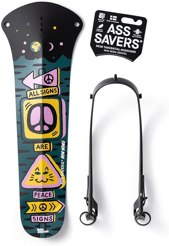 Ass Savers - Win Wing/Win Wing 2 - Rear Mudguards for Gravel/Road/MTB Bikes - Road for up to 35mm Wide Tires, Gravel for up to 60mm Wide Tires, MTB for up to 76 mm Wide Tires, Ultralight, Durable