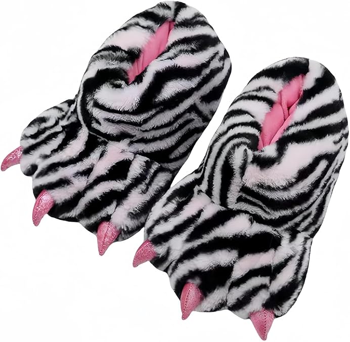 Animal Paw Slippers Plush Warm Home Slippers Bear Slippers for Adults Stuffed Furry Animal Monster Claw Paw