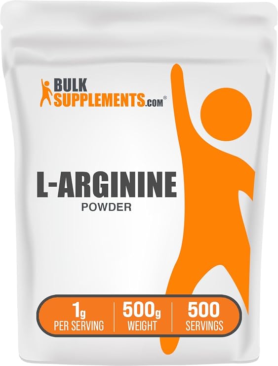 L-Arginine Powder - L-Arginine Base, Arginine 1000mg, Arginine Supplement - Nitric Oxide Powder, Nitrous Oxide Supplement - Gluten Free, 1000mg per Serving, 500g (1.1 lbs)