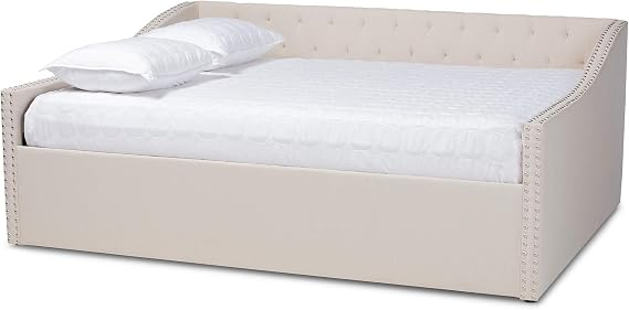 Baxton Studio Daybed, Queen, Beige