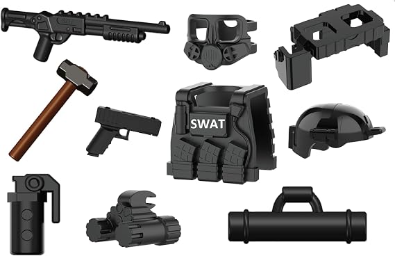 Battle Brick Battle Bag SWAT Breacher Pack Compatible with LEGO Minifigs