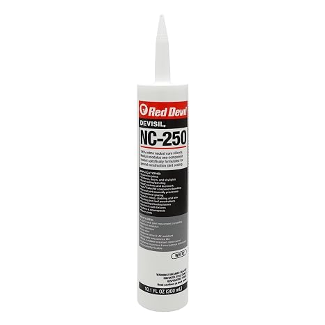 Red Devil NC2501 DEVISIL NC-250 Neutral Cure Silicone Sealant, 10.1 oz. Cartridge, White, 1 Pack