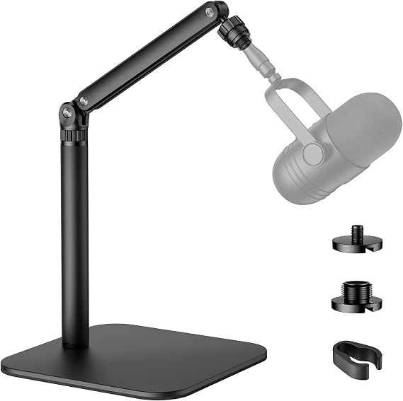 Desktop Mic Stand, Adjustable Microphone Arm with 2.6 lb Load Capacity