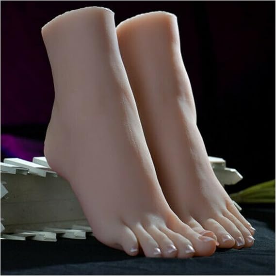 Silicone Feet Model, Silicone Female Foot Model, 1Pair Lifelike Silicone Fake Feet With Bone Female Foot Shoes Model Display Size 38 for collection, tattoo, painting, jewelry shoes(1pc right)