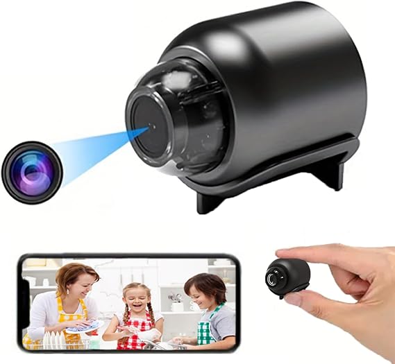 senri Wireless Camera Hidden Cameras, Mini Nanny Cam Smart Home, Small Indoor Outdoor Camera with Remote View, Compatible with Android and iOS, Baby, Pet Monitor, Car Guard(Video Only)