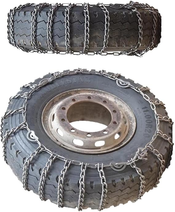 Set of 2 Snow Chains for Semi Trucks Snow Chains for Car Tires Universal Metal Tire Chains for SUV Trucks Pickup Trucks Semi Trucks Van Dually Trucks ATV Light Truck,Anti-skid chain 2pcs_8.25-16