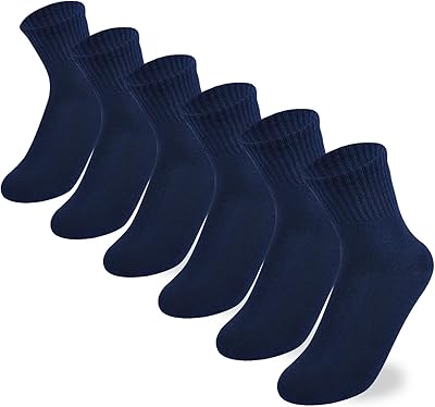 Boys Crew Socks Kids Seamless Cotton Dress Socks Uniform Sock for Girls 48 Pairs