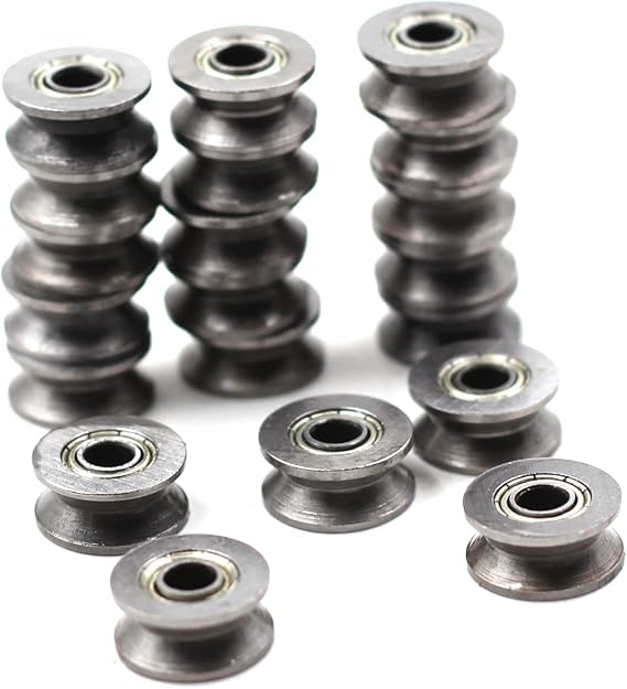 20pcs 624ZZ Mini V Groove Roller Bearing Guide Rail Ball Bearing Wheel Roller Guide Small Pulley Bearing,4x13x6mm