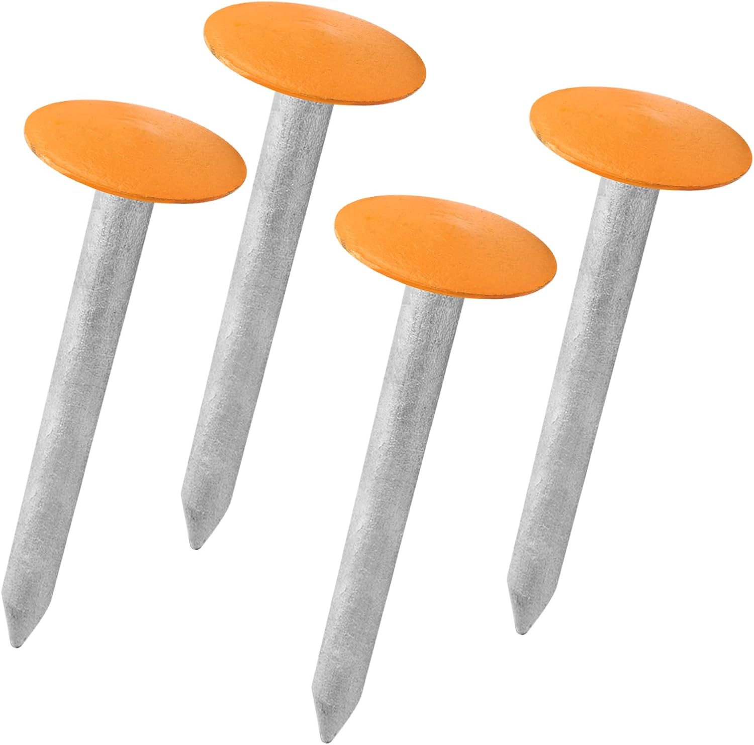 Survey Stakes Galvanized Steel Property Markers, Heavy Duty Survey Markers, 2.2 x 6.8 Property Line Markers Septic Tank Marker for Marking Property Lines, Orange 4 Pack