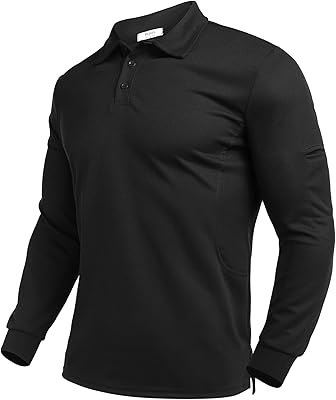Deyeek Mens Polo Shirts Long Sleeve Golf Polo Shirts for Men Quick Dry UPF 50 Sun Protection Polos Casual Collared Shirts