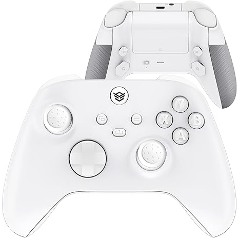 HEXGAMING ADVANCE Wireless Elite Controller for Xbox Series X & S, for Xbox One, and for Windows 7/8/10-4 Remappable Back Paddles - Hair Triggers - Interchangeable Thumbsticks - White Labeled