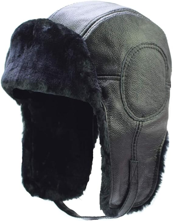 Aviator Hat Winter Snowboard Fur Ear Flaps Trapper Leather Hat