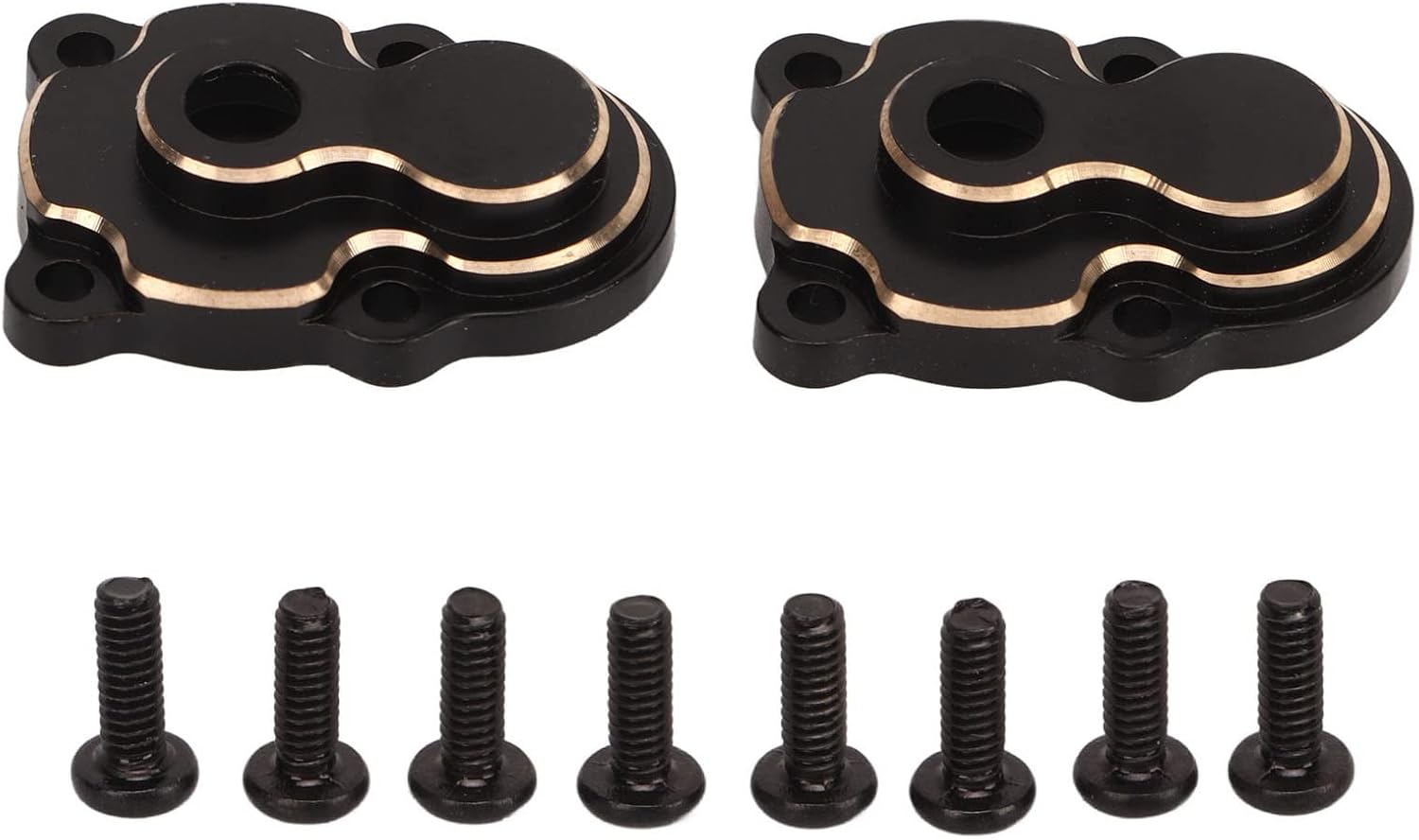 Chrees 2PCS Fine Processing Brass RC Front Rear Gear Cover for FMS FCX24 1/24 Model Car, Standard Size, Easy Install