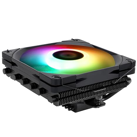 Thermalright AXP-120-X67 Black ARGB Low Profile CPU Air Cooler with Quite 120mm TL-C12015B-S Low Profile PWM Fan, 6 Heat Pipes, 67mm Height, for AMD AM4/Intel LGA 1700/1150/1151/1851/1200/2011/2066